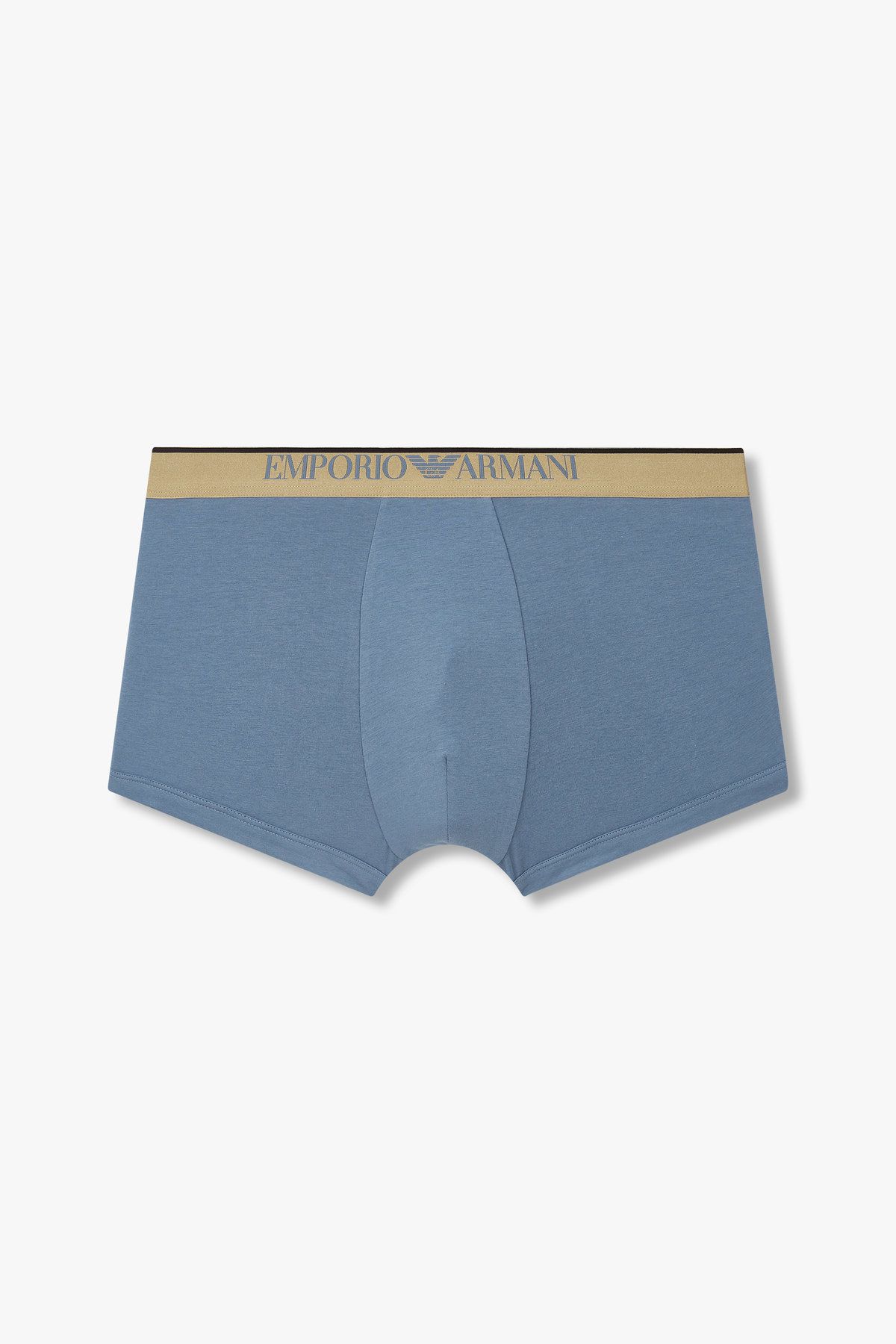 엠포리오 아르마니 언더웨어(EMPORIO ARMANI UNDERWEAR) 남성 골든 로고 밴딩 코튼 드로즈_블루 0814312026
