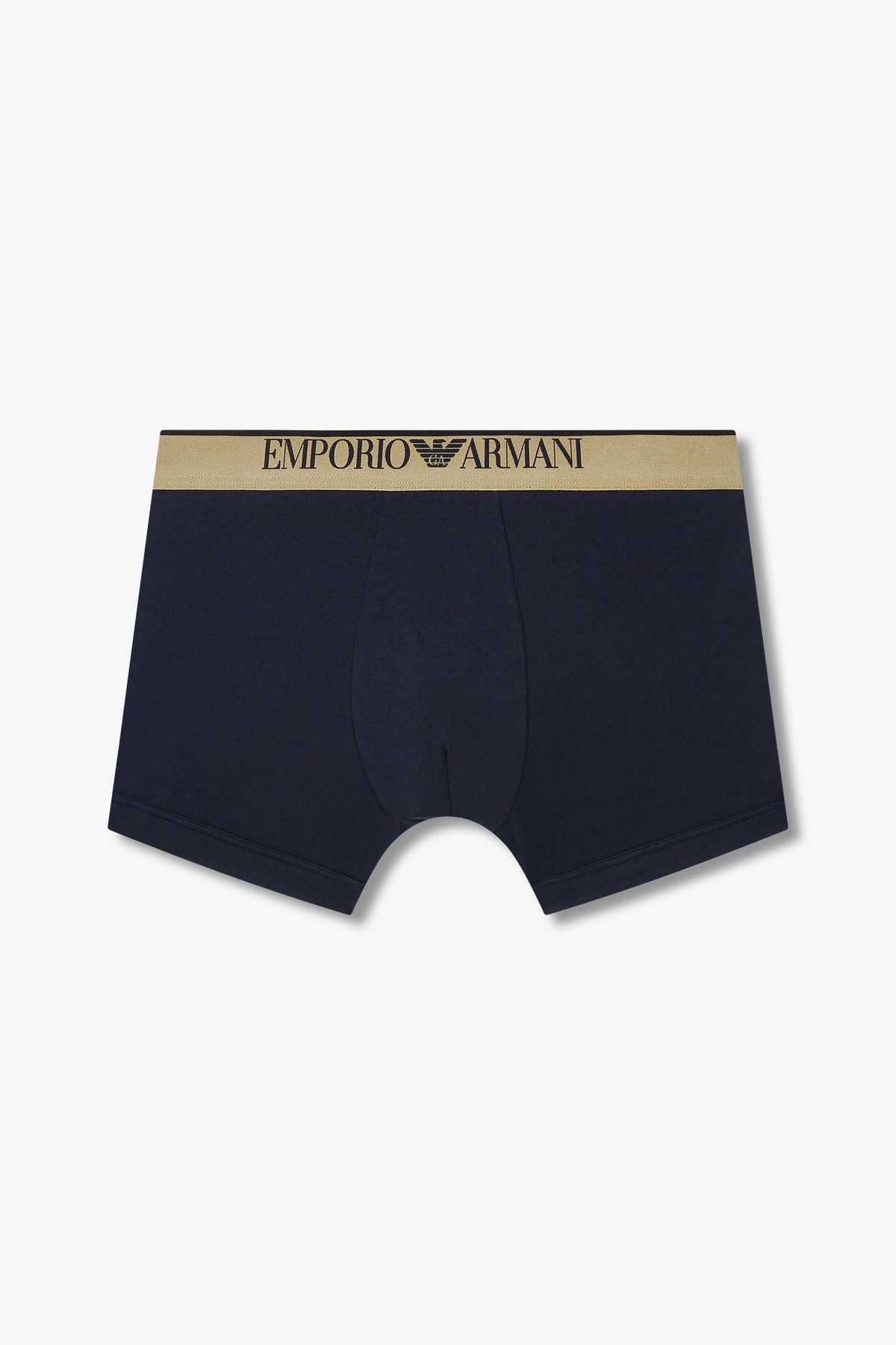 엠포리오 아르마니 언더웨어(EMPORIO ARMANI UNDERWEAR) 남성 골든 로고 밴딩 코튼 롱 드로즈_마린 0814312071