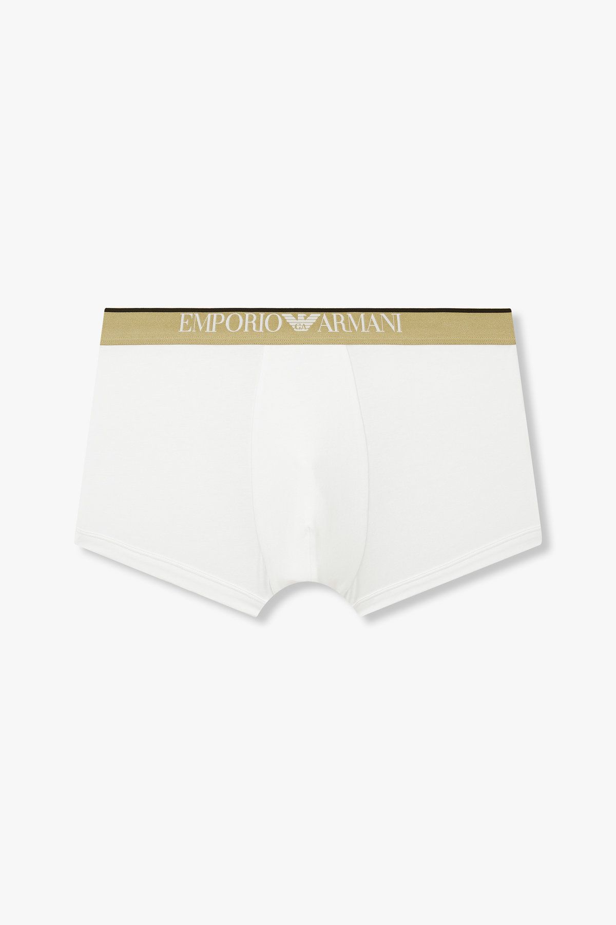 엠포리오 아르마니 언더웨어(EMPORIO ARMANI UNDERWEAR) 남성 골든 로고 밴딩 코튼 드로즈_화이트 0814312022