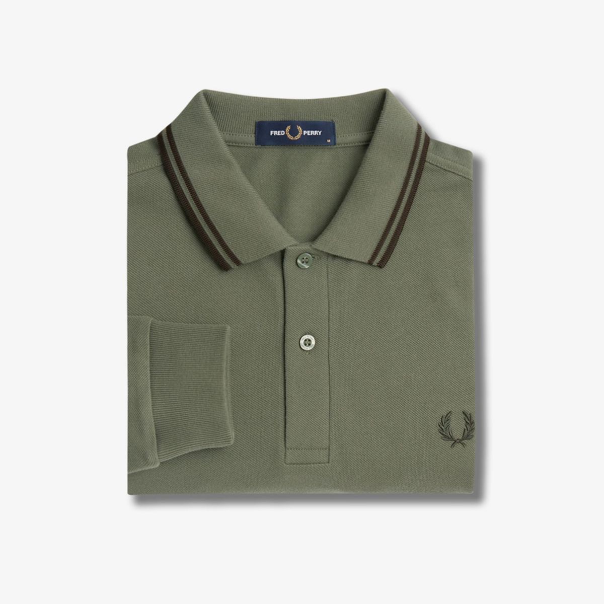 프레드페리(FRED PERRY) [M3636] 롱슬리브 트윈 팁 프레드페리 셔츠 - 로렐리스그린/나이트그린 AFPM2433636-W49