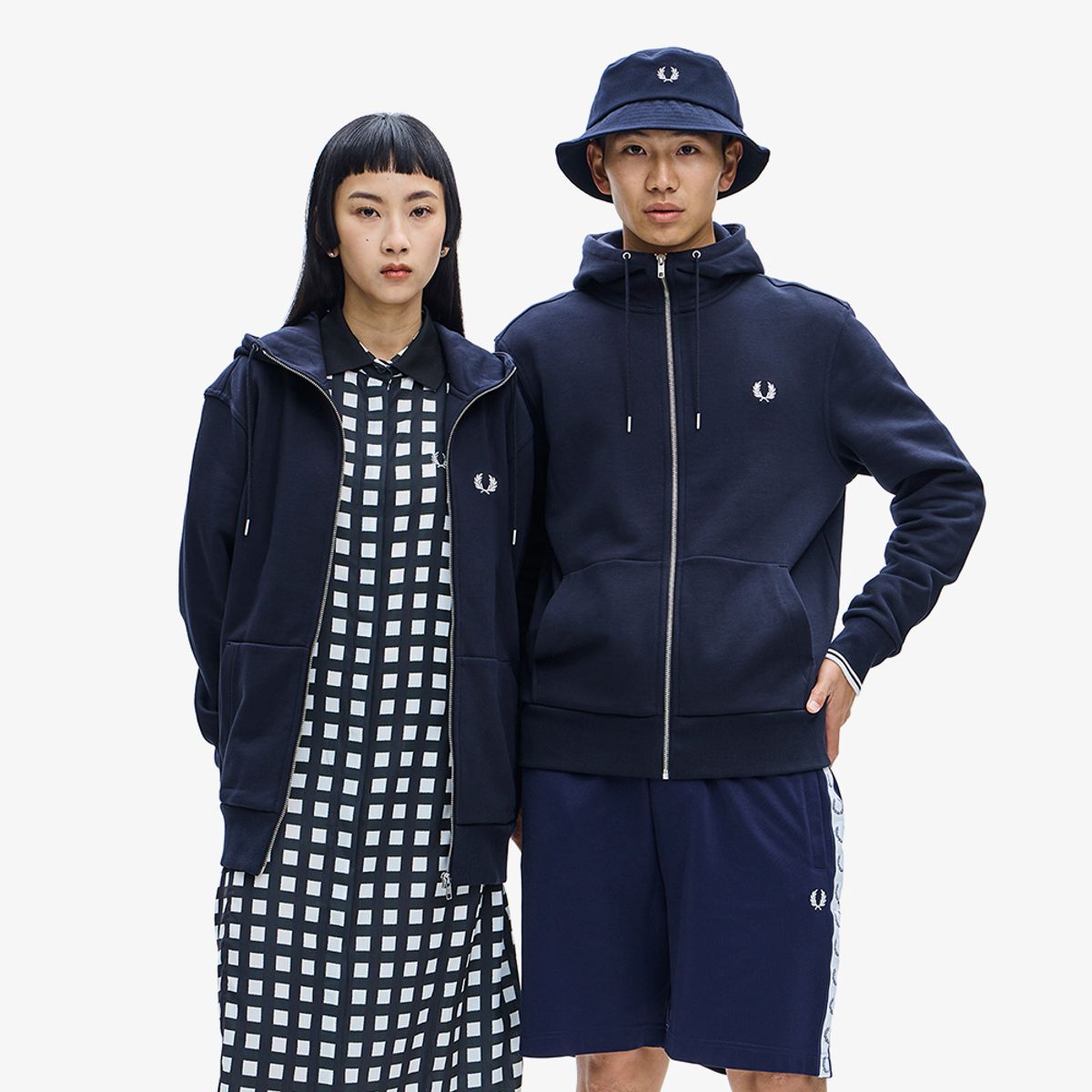프레드페리(FRED PERRY) [Baseline] 후드 집 스루 스웻셔츠 (795) AFPM2437536-795