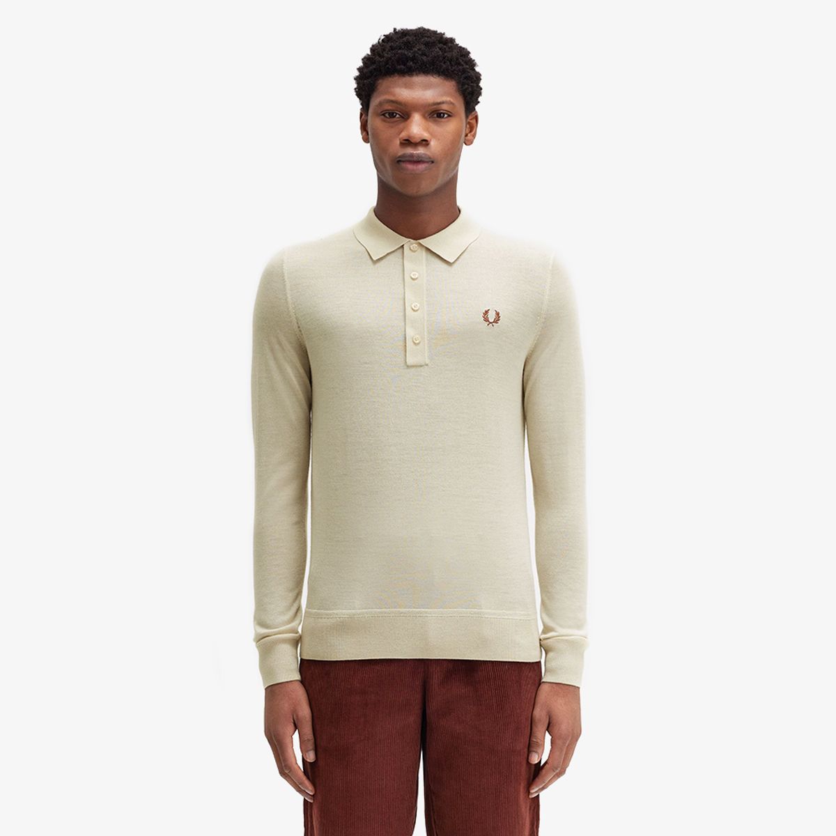 프레드페리(FRED PERRY) [Sharp] 파인 니트 롱 슬리브 셔츠 (691) AFPM2438534-691