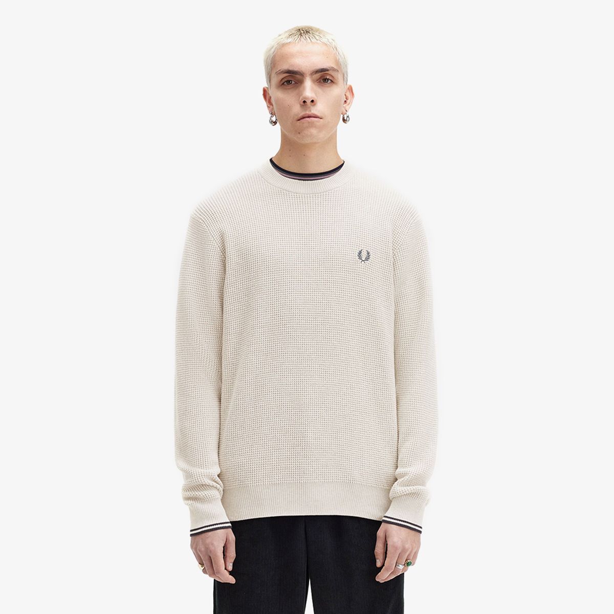 프레드페리(FRED PERRY) [Sharp] 와플 스티치 니트 (X23) AFPM2436507-X23