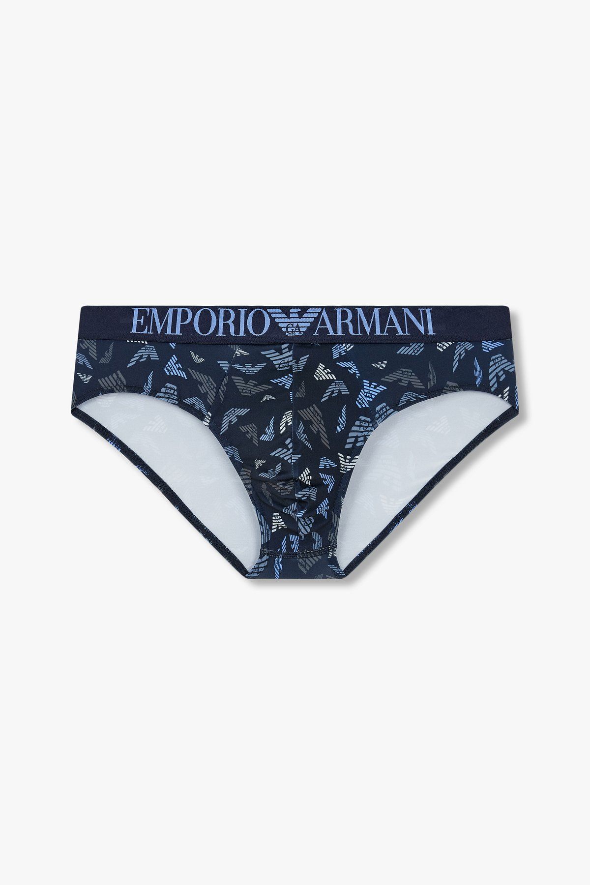 엠포리오 아르마니 언더웨어(EMPORIO ARMANI UNDERWEAR) 남성 빅 로고 밴딩 폴리 브리프_마린 0814311039