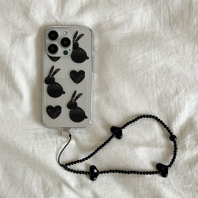 black heart 비즈 스트랩