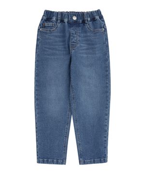 블루 워싱 데님 일자 팬츠