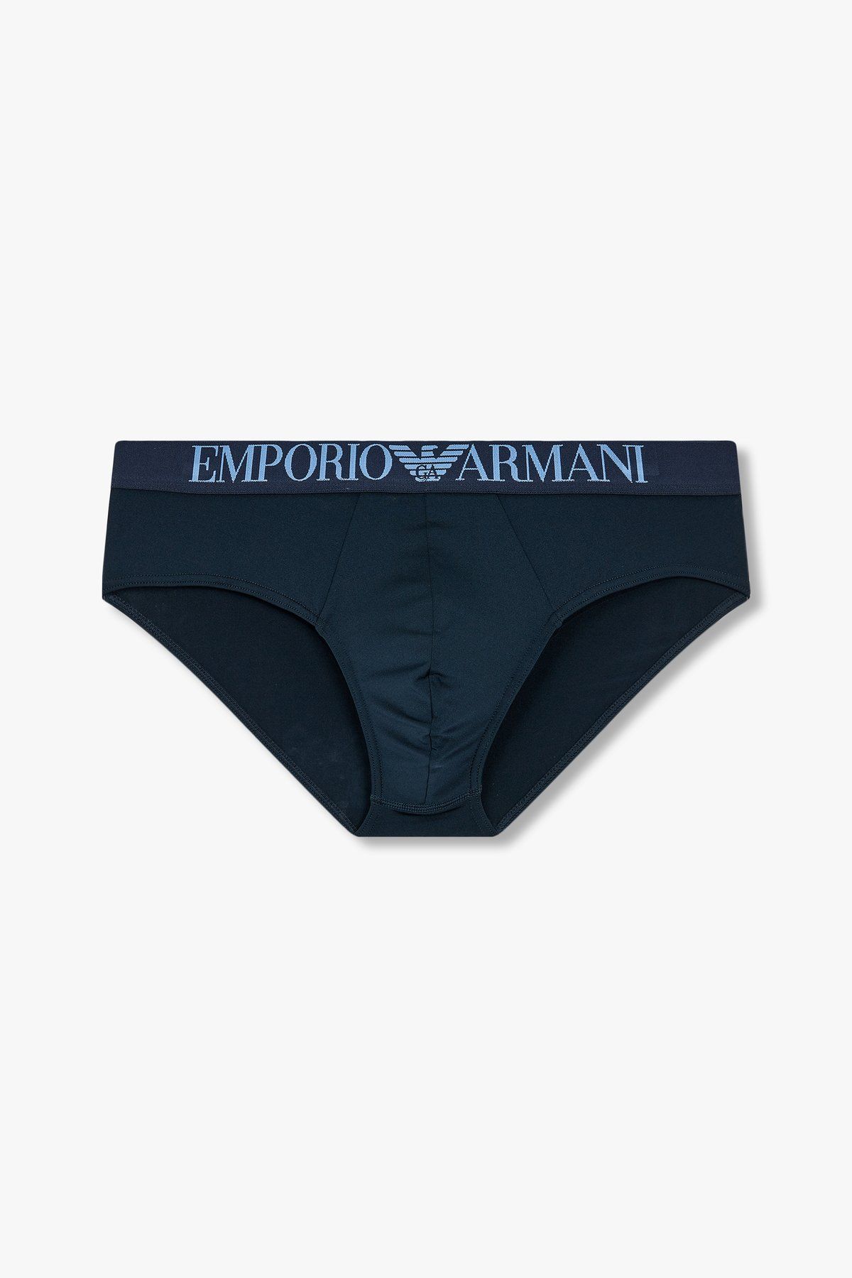 엠포리오 아르마니 언더웨어(EMPORIO ARMANI UNDERWEAR) 남성 빅 로고 밴딩 폴리 브리프_마린 0814311037