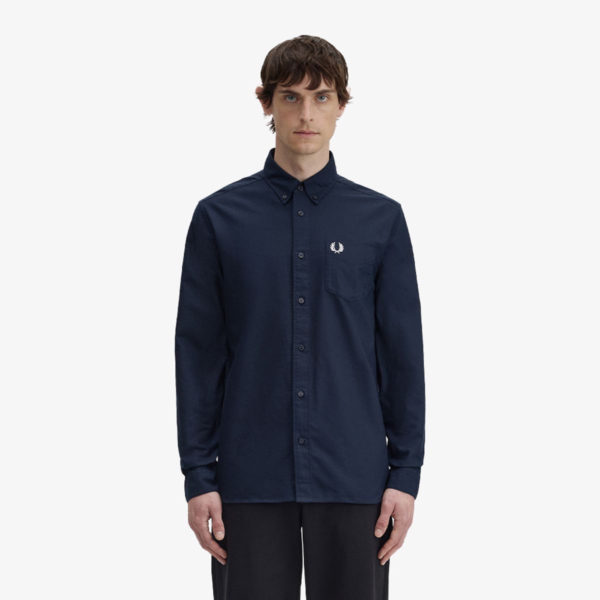 프레드페리(FRED PERRY) [Baseline] 롱 슬리브 옥스포드 셔츠 - 네이비 M5516-608