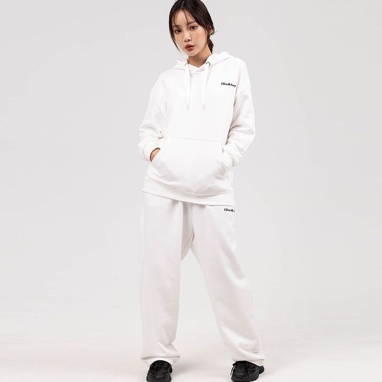 로고 후드 와이드 트레이닝 세트