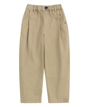 베이지 핀턱 일자팬츠