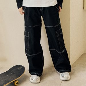 여아 주니어 스티치 포인트 와이드 팬츠