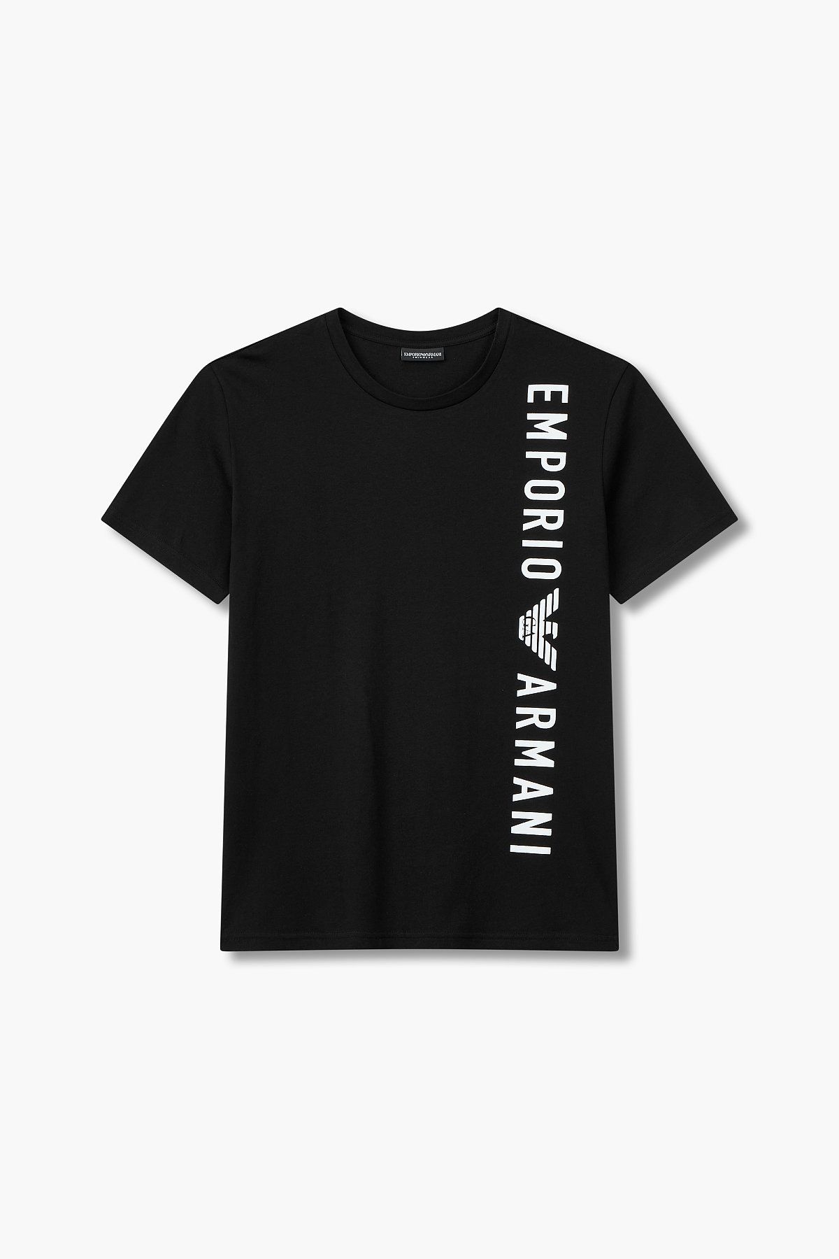 엠포리오 아르마니 언더웨어(EMPORIO ARMANI UNDERWEAR) 남성 사이드 로고 라운지 티셔츠_블랙 0814114023