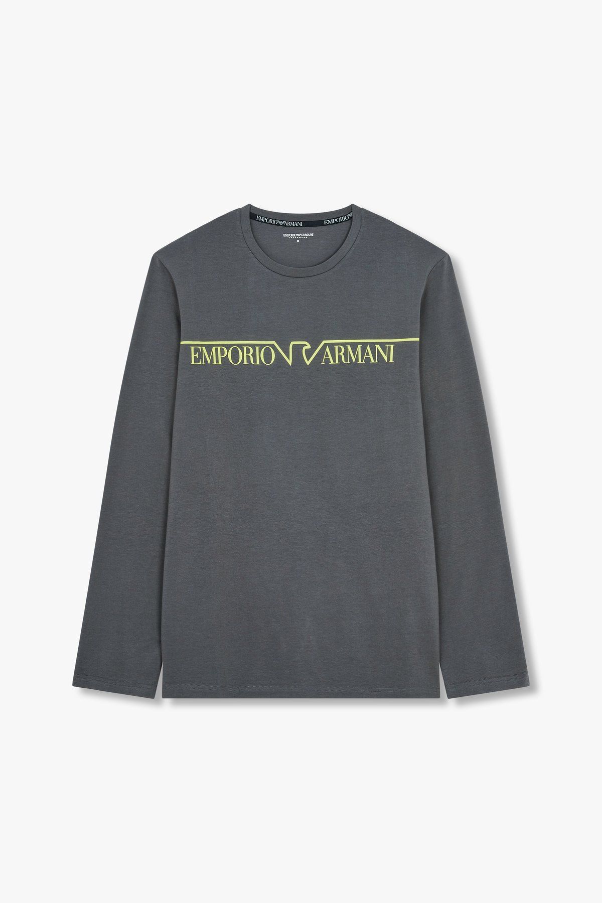 엠포리오 아르마니 언더웨어(EMPORIO ARMANI UNDERWEAR) 남성 이글 라인 로고 라운지 티셔츠_다크 그레이 0814336005
