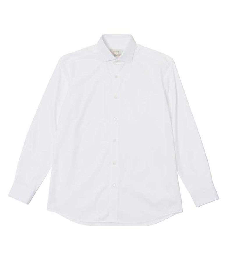 (LUTHAI) 세미 와이드카라 코튼 셔츠 [WHITE]
