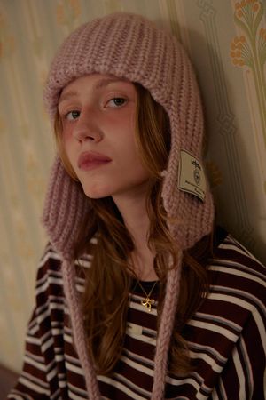 LR KNIT TROOPER HAT_LAVENDER