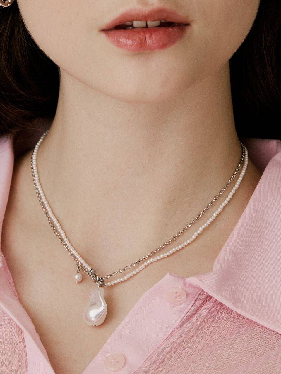 ■VINTAGE HOLLYWOOD■ Baroque Pearl Layered Necklace VH2479N MUSINSA | VINTAGE HOLLYWOOD Baroque Pearl Layered