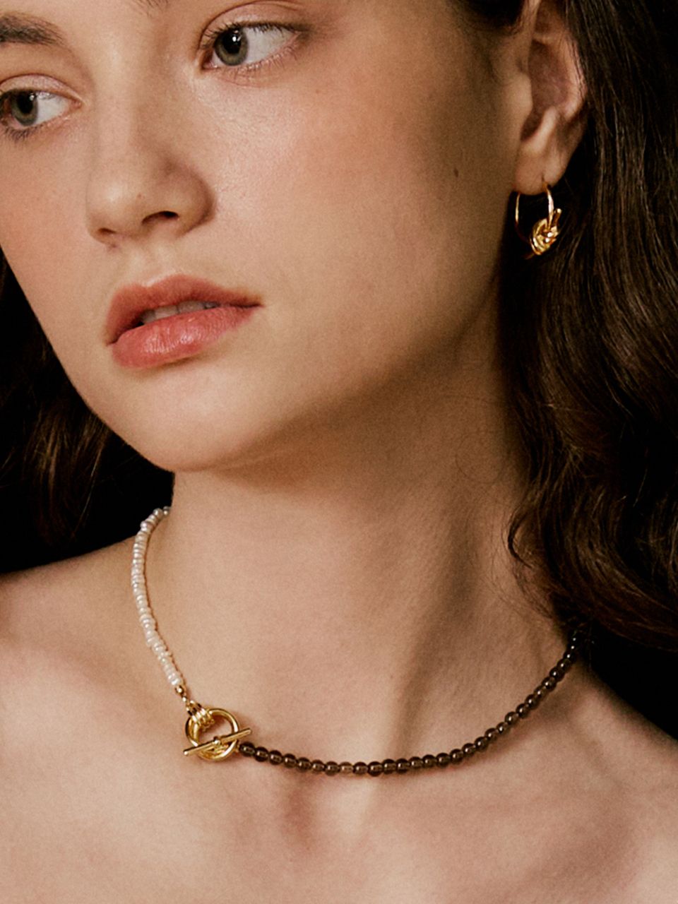 【VINTAGE HOLLYWOOD】Double Ring Pearl Necklace_VH2479NE007M MUSINSA公式 | VINTAGE HOLLYWOOD Double Ring Pearl