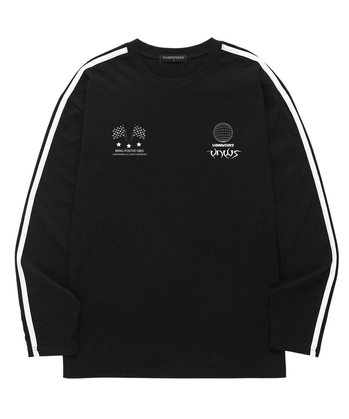 밴웍스(VANNWORKS) STREET 소매 테잎 롱슬리브 (VLS0096) 블랙