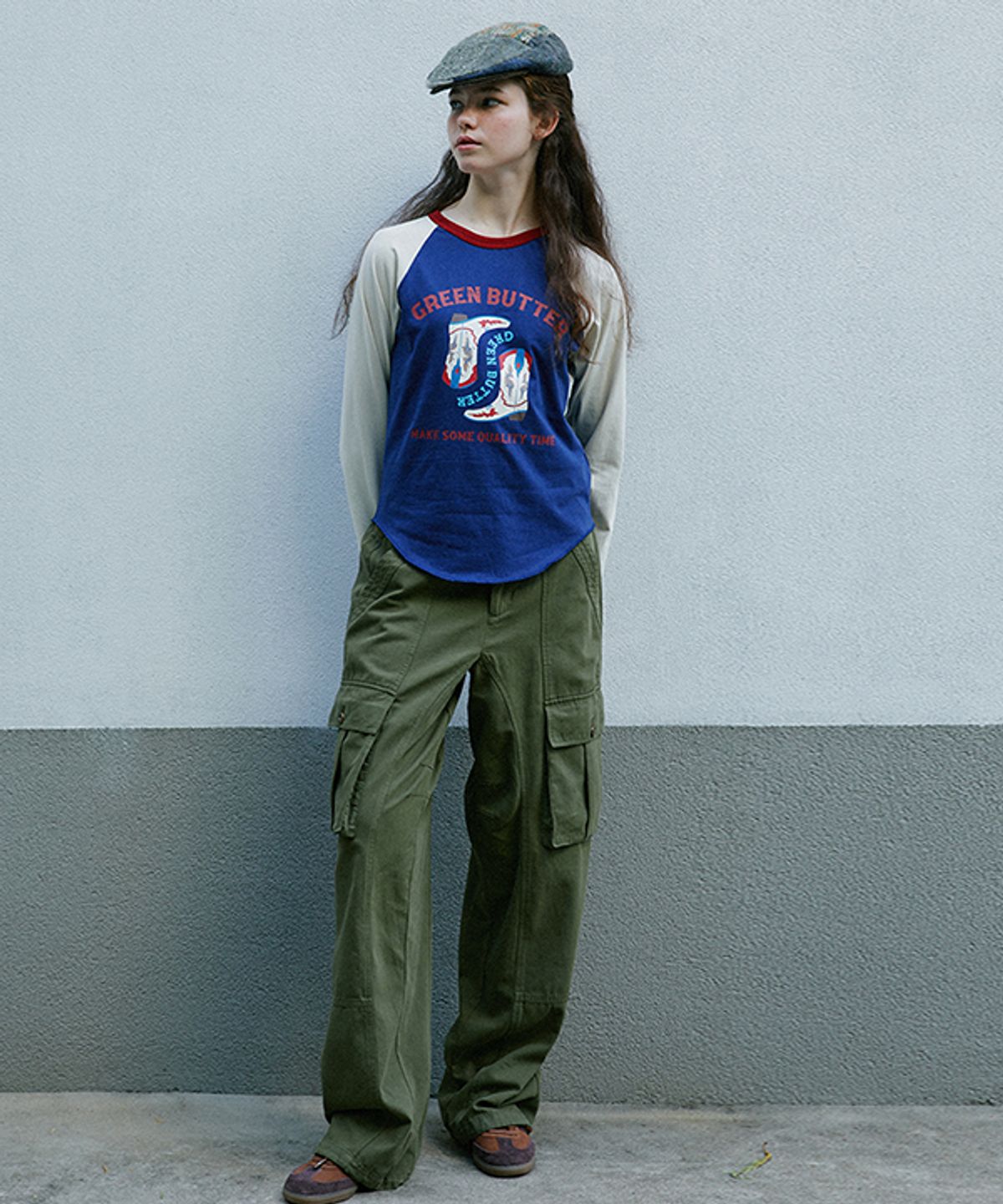 그린버터(GREENBUTTER) Drawstring Cargo Pants (Khaki)