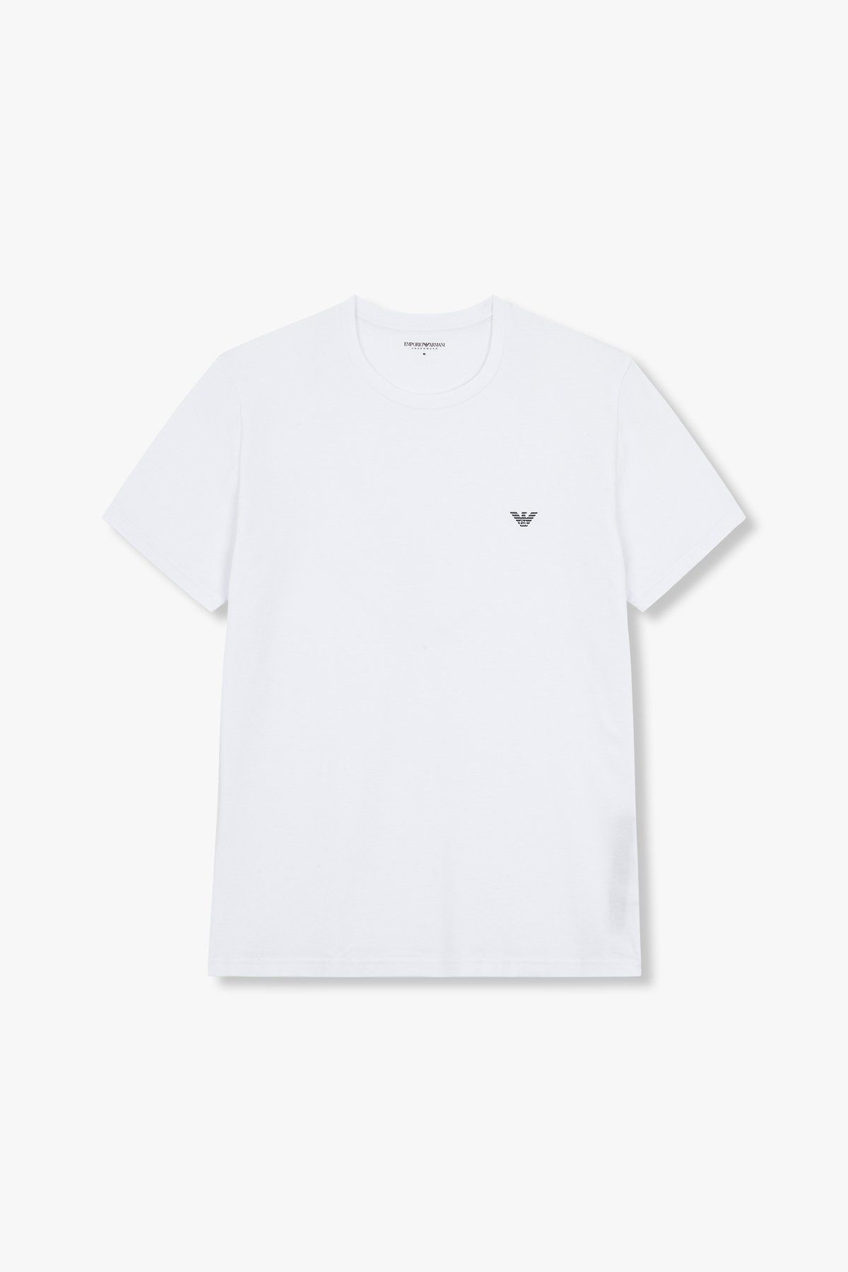 엠포리오 아르마니 언더웨어(EMPORIO ARMANI UNDERWEAR) 남성 이글 로고 크루넥 라운지 티셔츠_화이트 0814334009