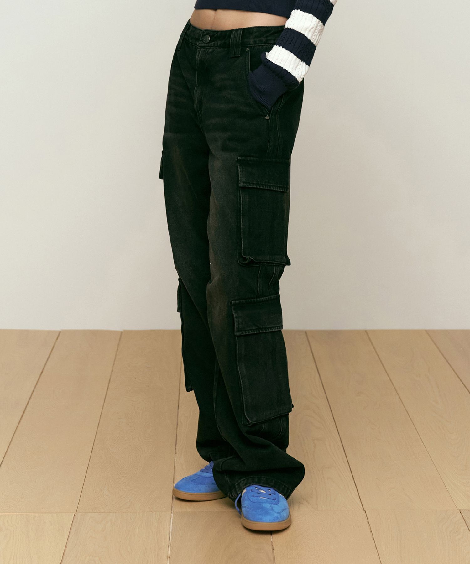 ★KIRSH★ Vintage Cargo Wide Fit Denim Pants Black MUSINSA | KIRSH Vintage Cargo Wide Fit Denim Pants [Black]