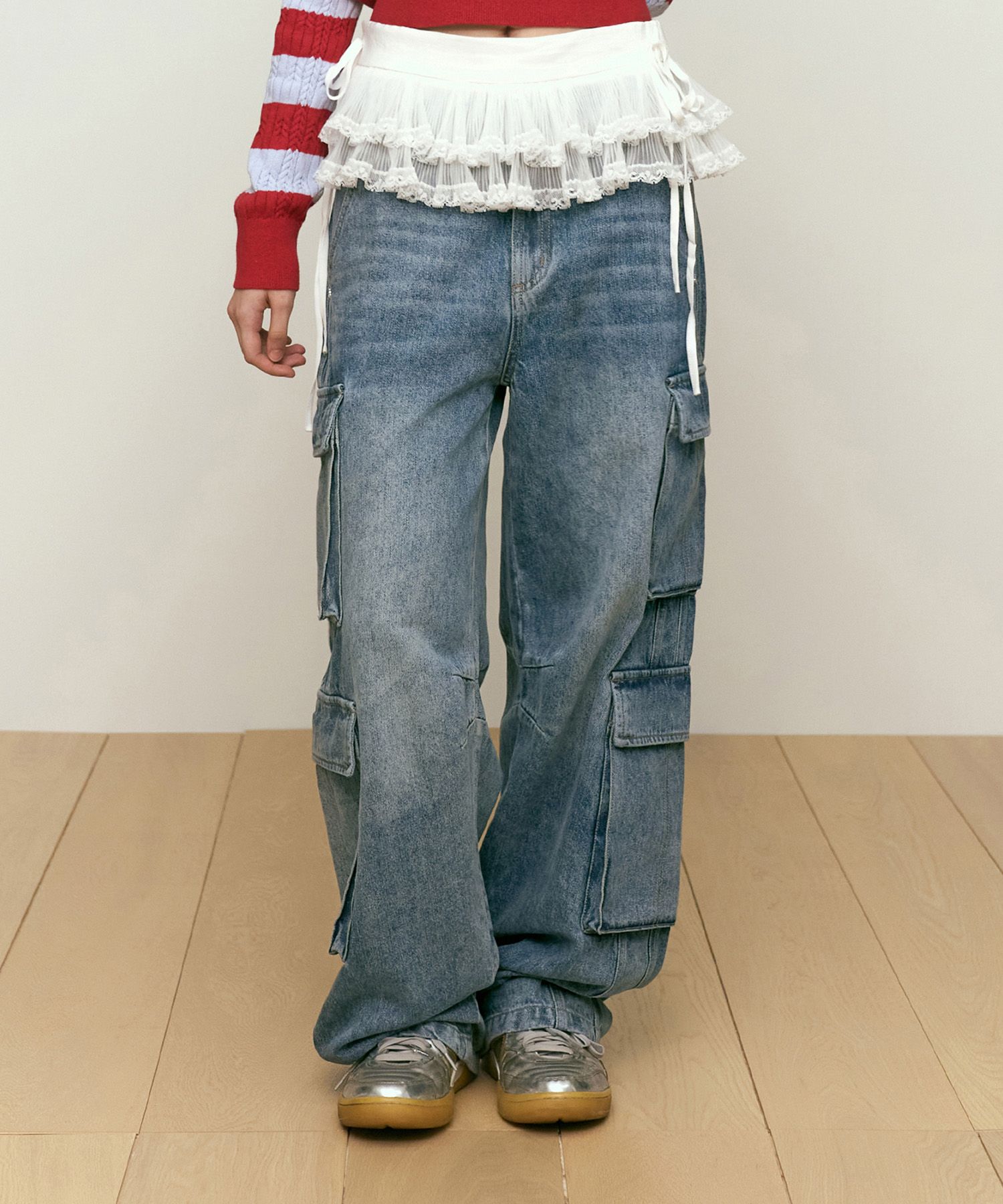 ★KIRSH★ Vintage Cargo Wide Fit Denim Pants Blue MUSINSA | KIRSH Vintage Cargo Wide Fit Denim Pants [Blue]