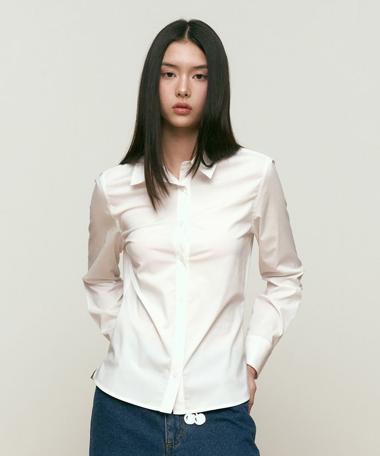 체리 슬림핏 셔츠 [화이트]