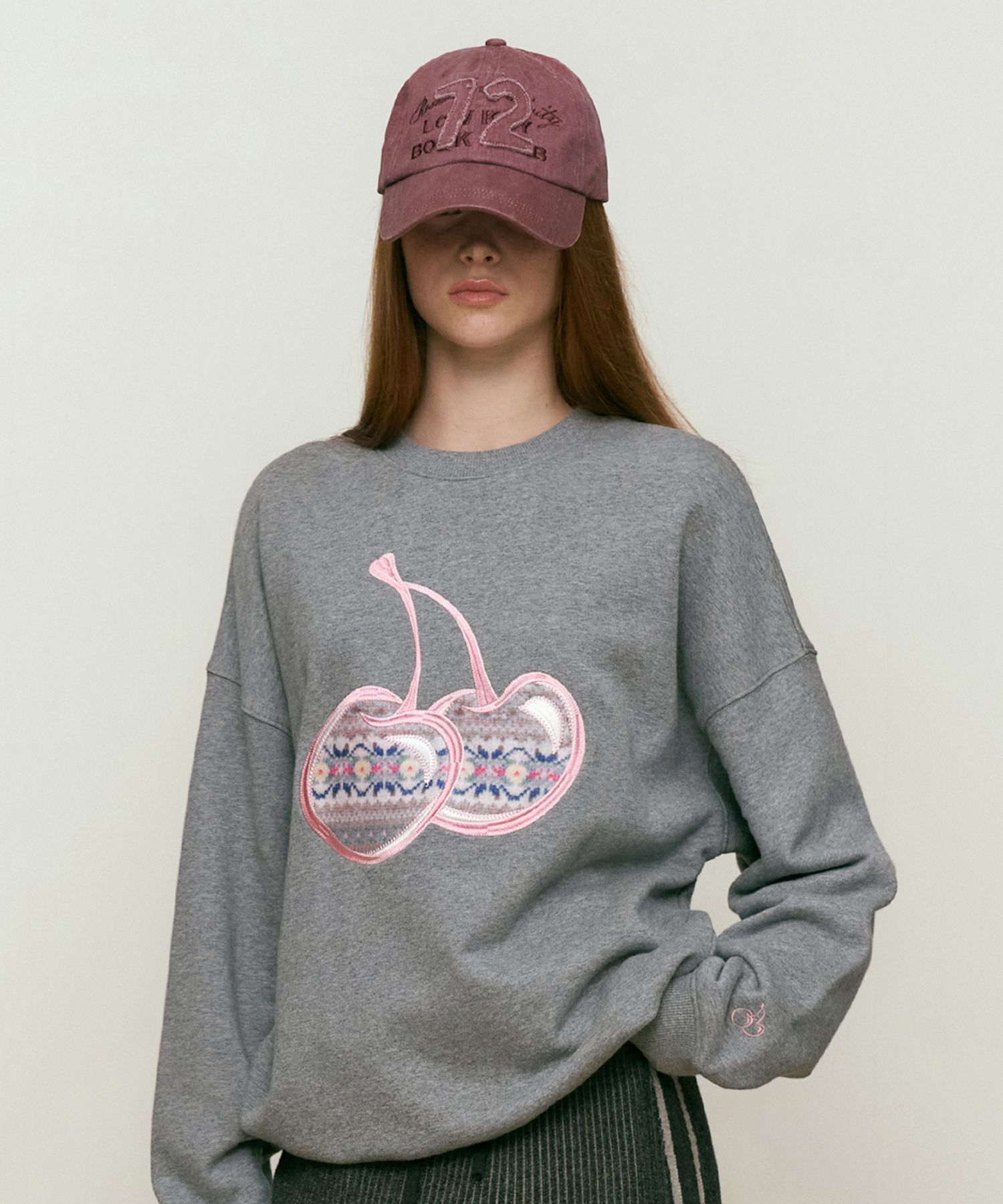 ★KIRSH★ Cherry Cara Point Sweatshirt Melange Grey MUSINSA | KIRSH Cherry collar point sweatshirt [melange gray]