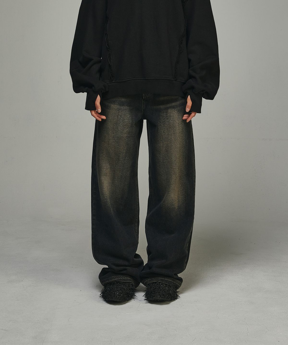 비엘알(BLR) Dusk Washing Wide Denim Pants