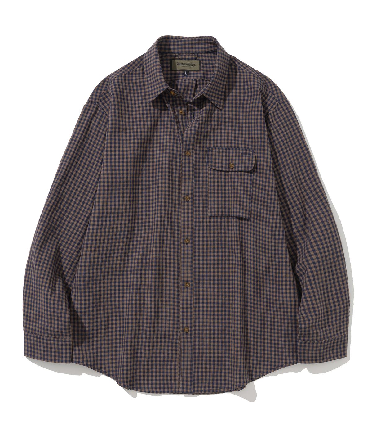 유니폼브릿지(UNIFORM BRIDGE) vintage pocket shirt navy check