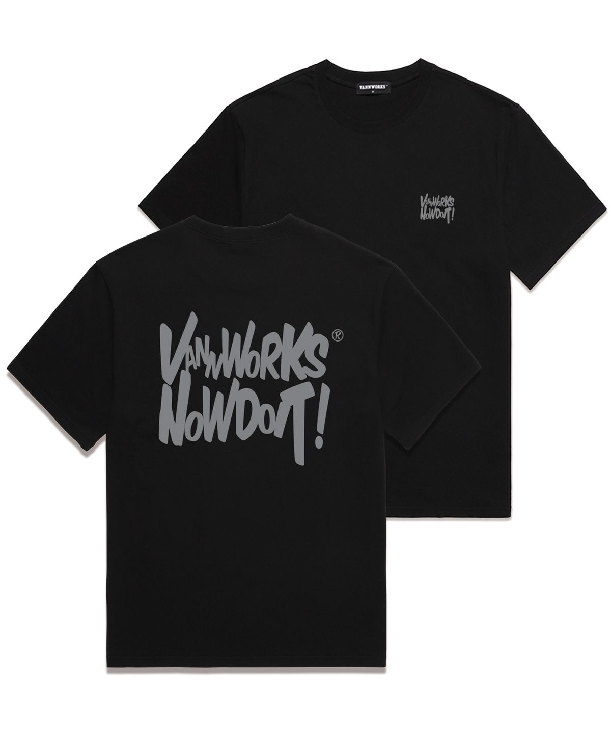 밴웍스(VANNWORKS) NOW DOIT 오버핏 반팔 티셔츠 (VS0119) 블랙