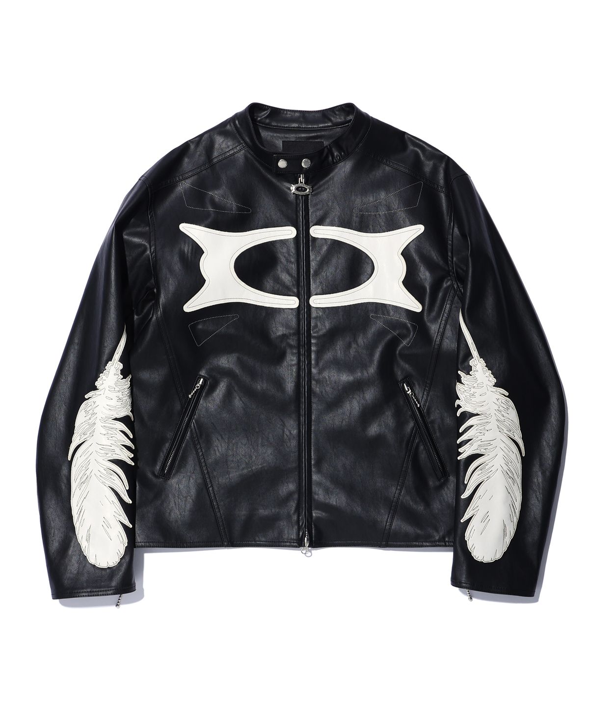 크리틱(CRITIC) WORMHOLE LEATHER JACKET BLACK
