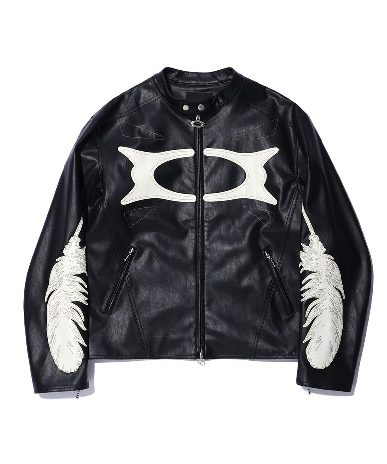 WORMHOLE LEATHER JACKET BLACK
