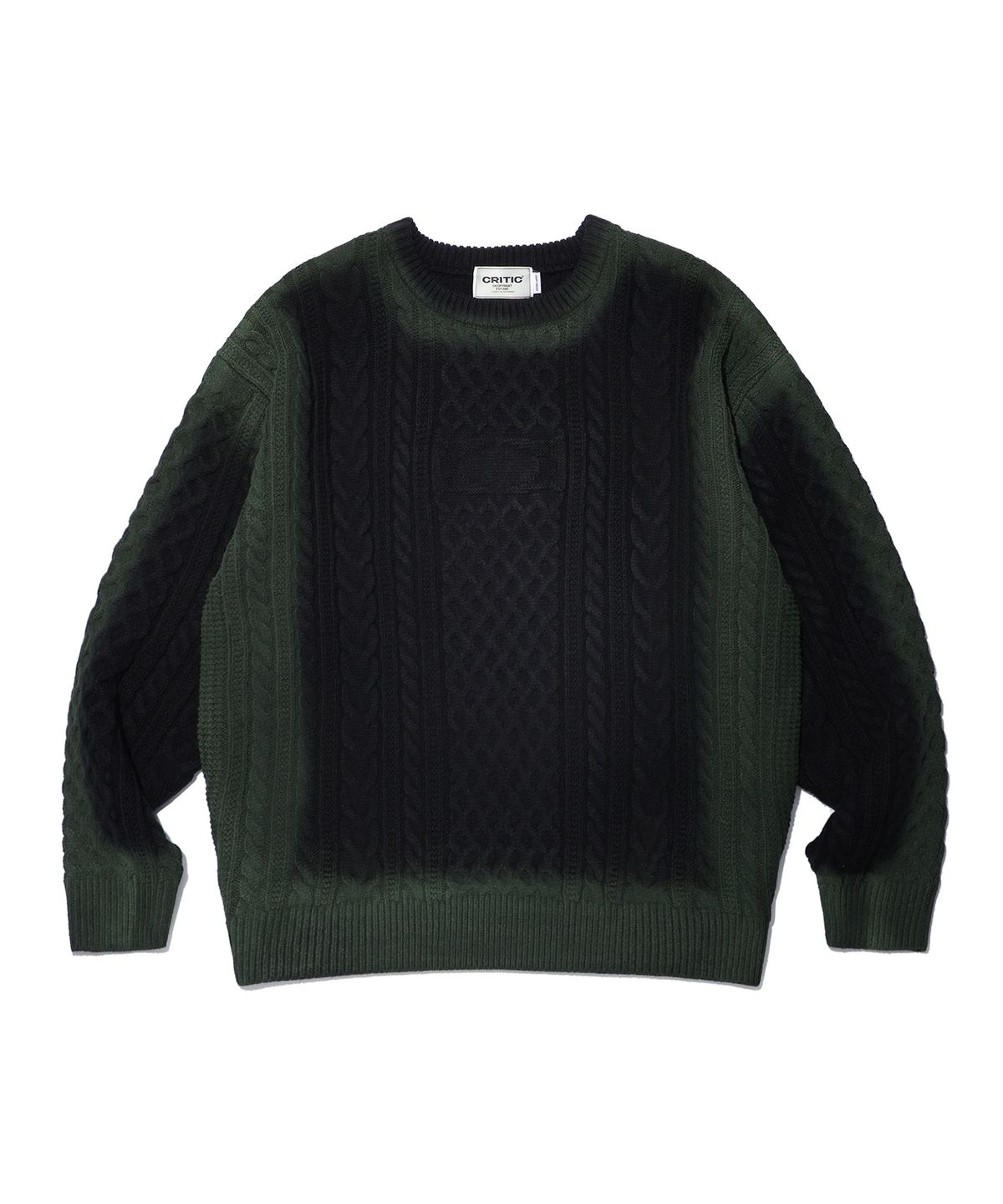 크리틱(CRITIC) WORMHOLE SPRAY CABLE KNIT BLACK