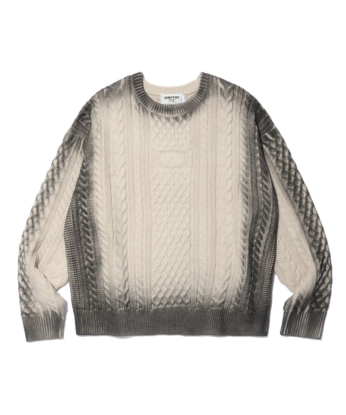 크리틱(CRITIC) WORMHOLE SPRAY CABLE KNIT BEIGE