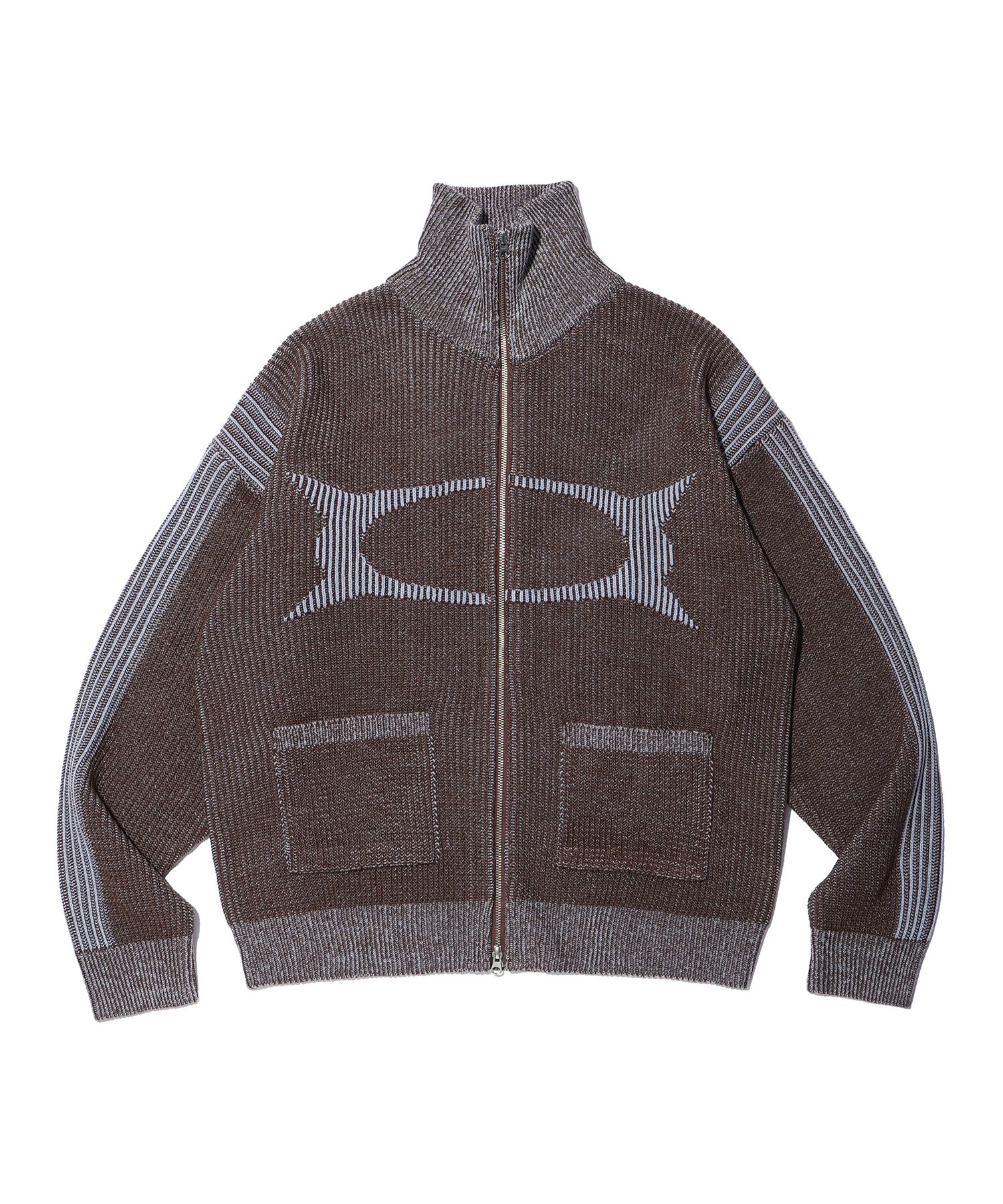 【CRITIC】WORMHOLE INCISION SWEATSHIRT MUSINSA | CRITIC WORMHOLE HIGH NECK KNIT ZIP UP BROWN