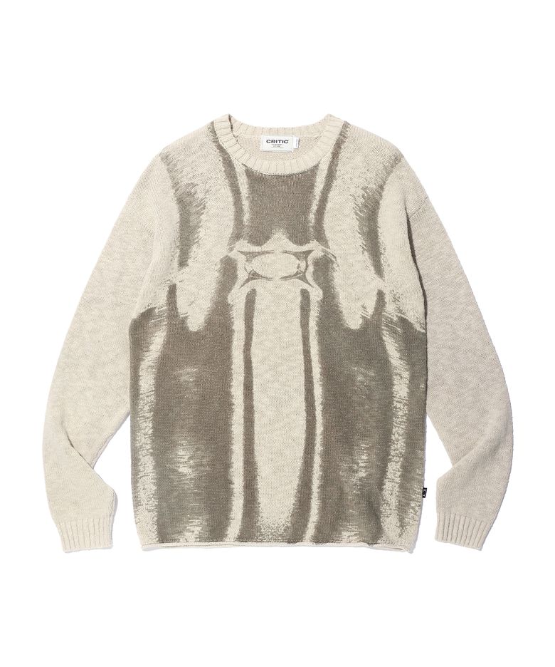 VINTAGE WORMHOLE LONG SLEEVE KNIT IVORY