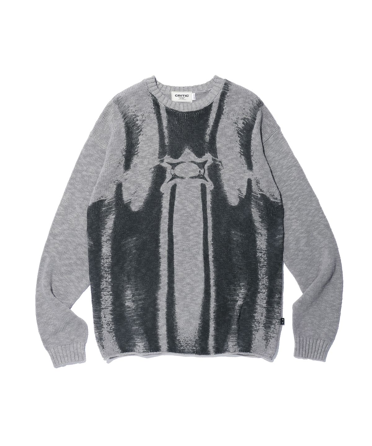 크리틱(CRITIC) VINTAGE WORMHOLE LONG SLEEVE KNIT GREY