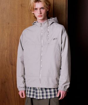 Nylon Windbreaker Hooded Jacket (DOVE GRAY)