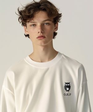 OHPxHARMONIA 부엉이 베이직 긴팔티셔츠P