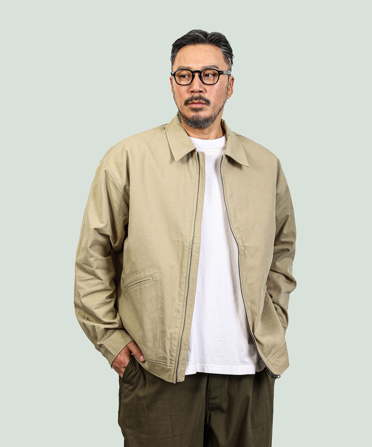 러기드하우스(RUGGED HOUSE) 원트 코튼 블루종 베이지