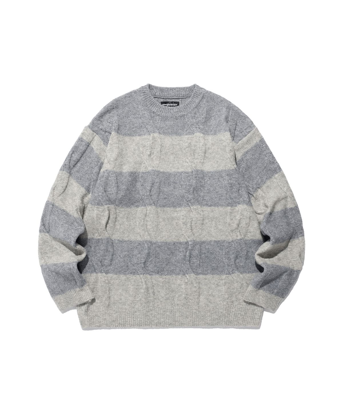 나이스고스트클럽(NICEGHOSTCLUB) CABLE STRIPE KNIT_BEIGE(NG2EFUK603A)