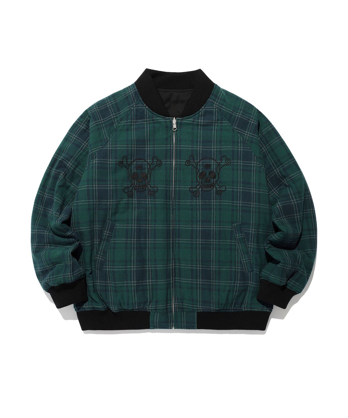 나이스고스트클럽(NICEGHOSTCLUB) DRESSY CHECKERED SOUVENIR JACKET_BLACK(NG2EFUB931A)