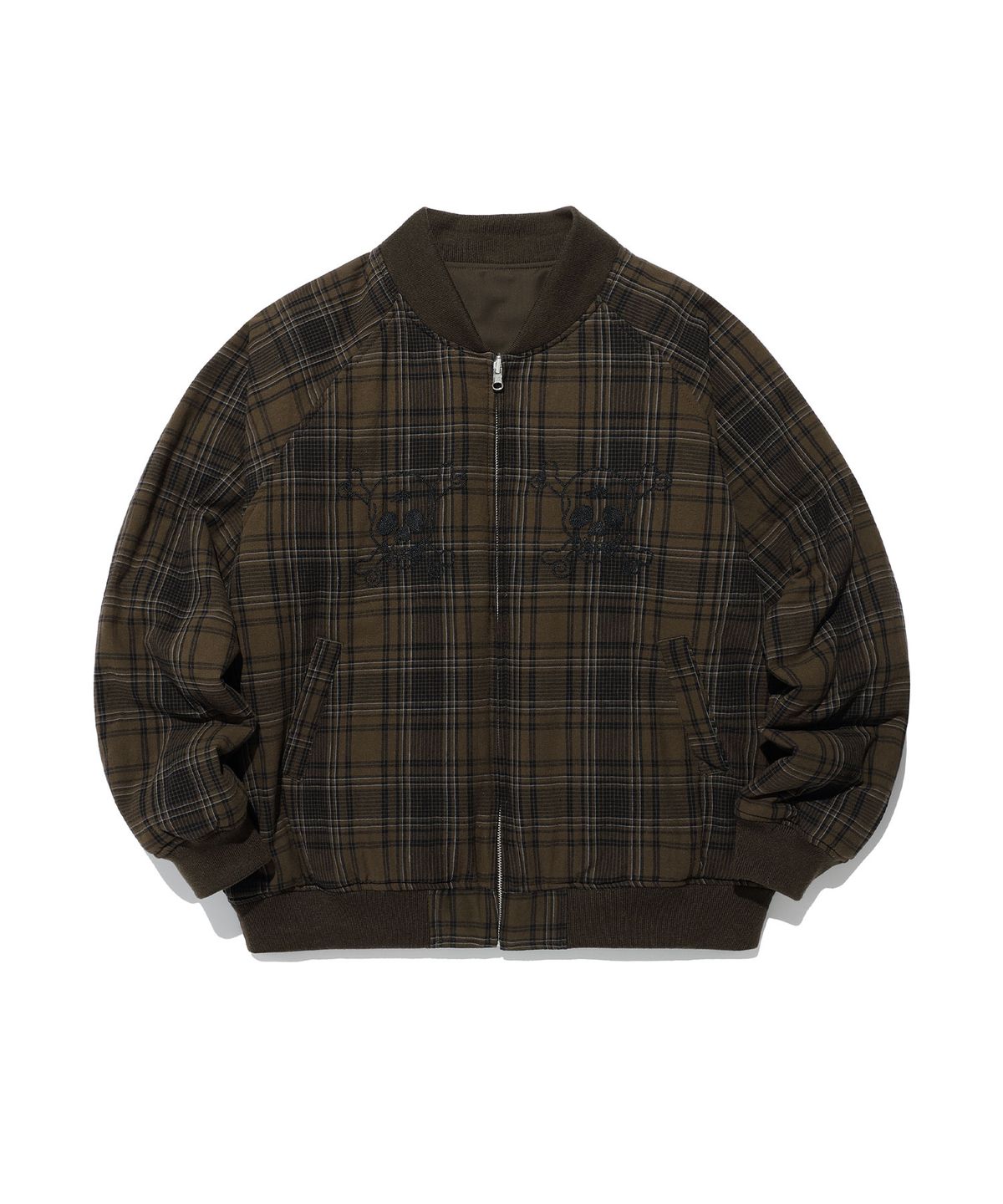 나이스고스트클럽(NICEGHOSTCLUB) DRESSY CHECKERED SOUVENIR JACKET_BROWN(NG2EFUB931A)