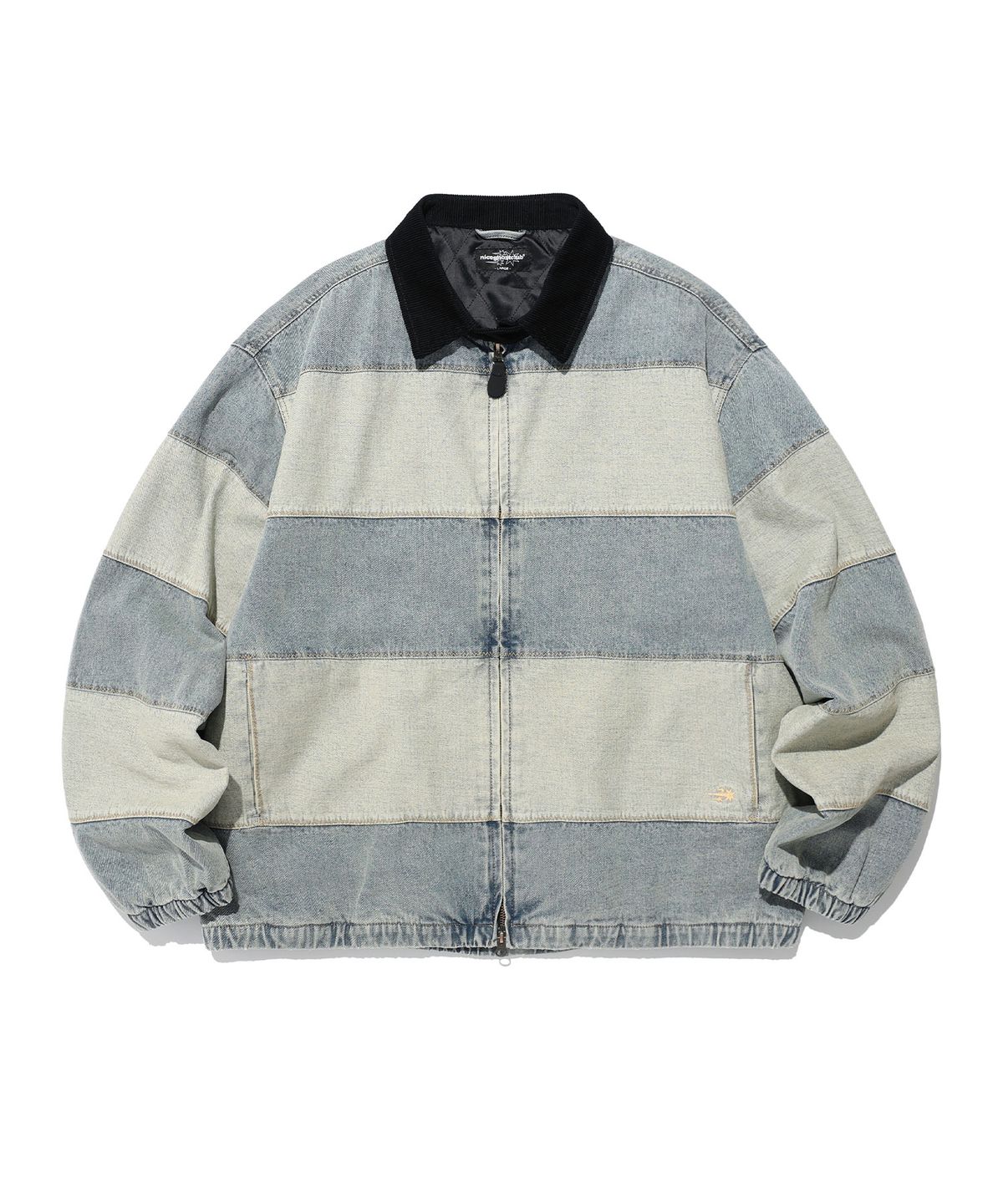 나이스고스트클럽(NICEGHOSTCLUB) DENIM PANEL QUILTING JACKET_BLUE(NG2EFUD110A)