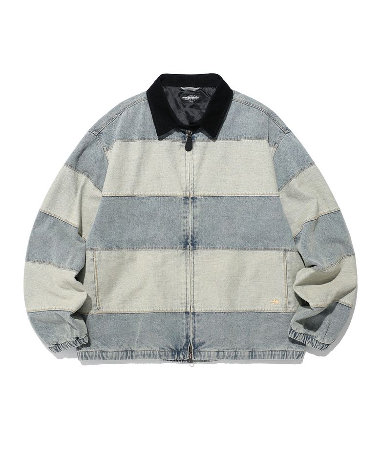 DENIM PANEL QUILTING JACKET_BLUE(NG2EFUD110A)