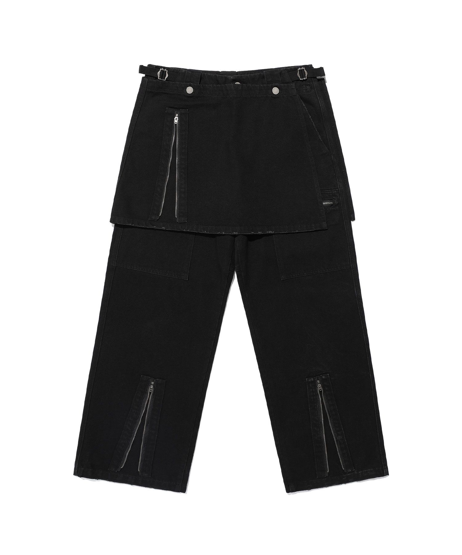MUSINSA | NICE GHOST CLUB APRON WASHED JEANS_BLACK(NG2EFUD112A)