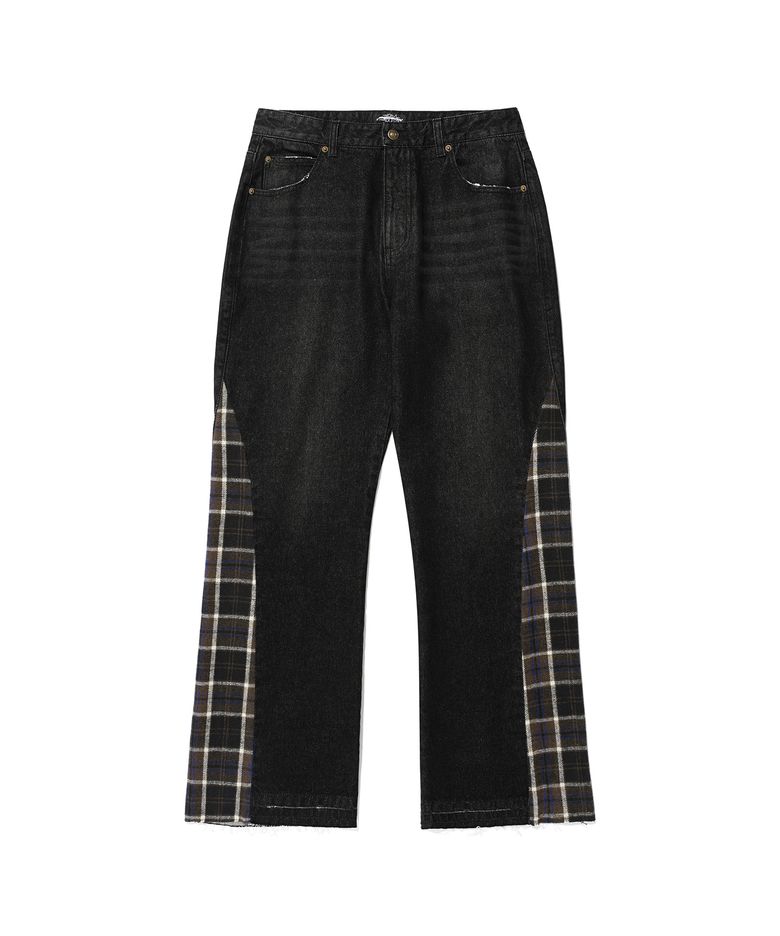 SIDE CHECK PANEL BOOTSCUT JEANS_BLACK(NG2EFUD115A)