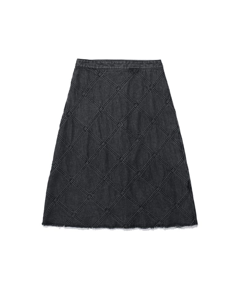 DENIM PANEL SKIRT_CHARCOAL(NG2EFFD115A)