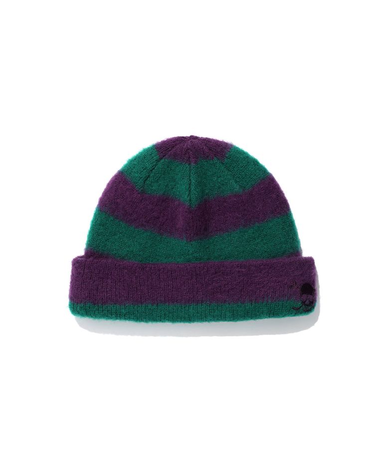 STRIPE SKULL BEANIE_PURPLE(NG2EFUAB22A)